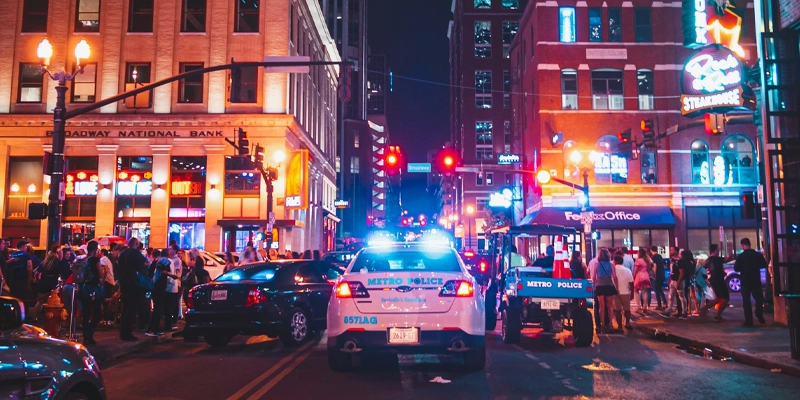Group of women celebrating on Broadway in Nashville